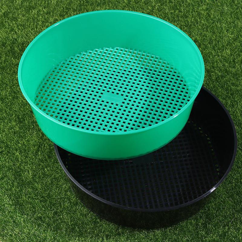 Plastic Soil Sieve Filter Mesh Round Soil Dirt Sifter For Soil Stone Sifting Filtration Home Garden Flower Plant Nursery Tools