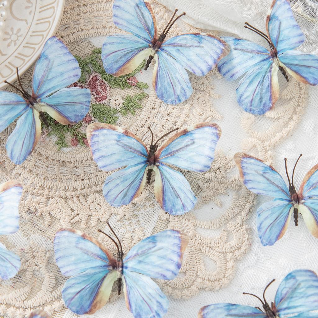 10/20PCS Artificial Fake Fluorescent Butterfly Home Room Decora Festival Wreaths Wedding Bridal Diy Accessories Headwear Brooch