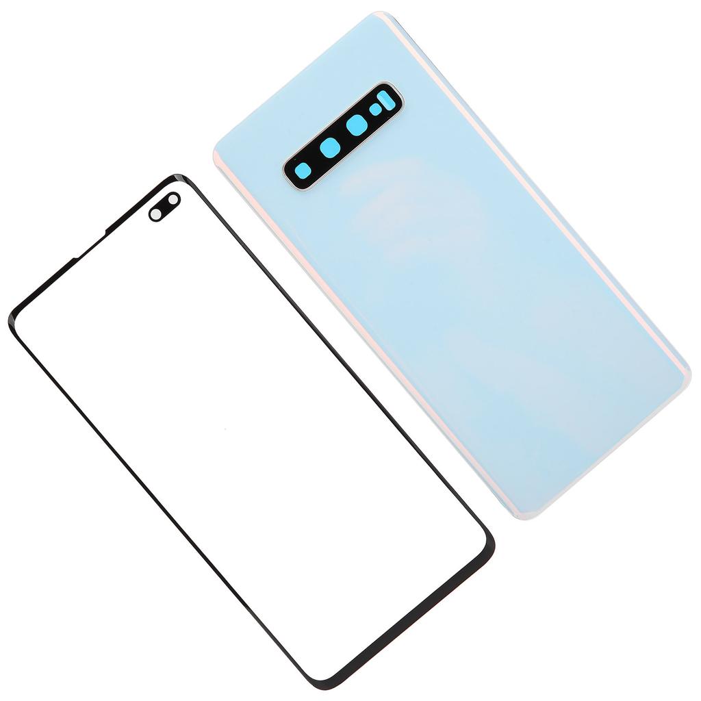 Mobile Phone Back Glass Cover and Outer Glass Panel Replacement for S10+Plus(Black )