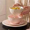 Haoya Underglaze Embossed Strawberry Noodle Bowl Set