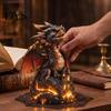 Living Room Accents Light Up Dragon Figurine, Resin Gothic Castle Statue, Decorative Home Decor Fantasy Creature Ornament for Home, Office Table, Desk