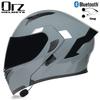 Orz Bluetooth Modular Motorcycle Helmet Full Face Half Dual Visor Winter Motorbike Men Women