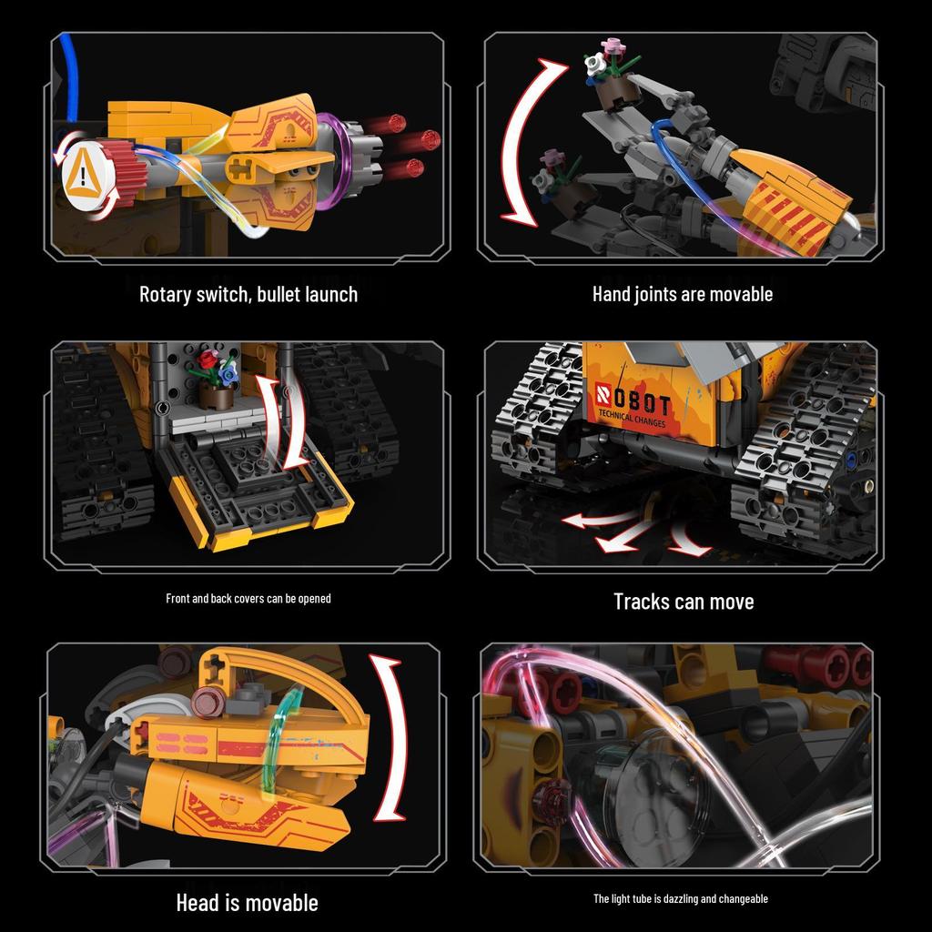 Fünf-in-Eins Programmierbarer Wall-E Roboter: Montagebausteine, Elektrische Wissenschaftliche Bildung, Fernbedienung, Kompatibel mit Lego