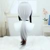 17" / 31" Silver Straight Cosplay Wig with Silicone Scalp, Heat-Resistant Synthetic Hair for Fantasy Commander