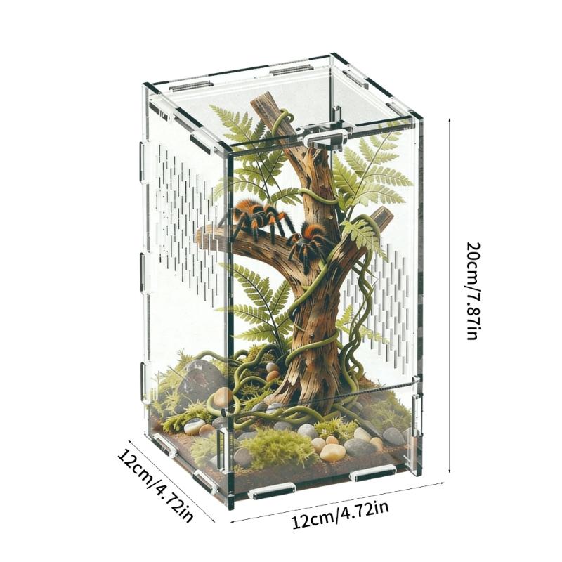 Amphibian Breeding Box Convenient Terrarium with Front Opening Door For Easy Maintenances Jumping Spiders Encloure