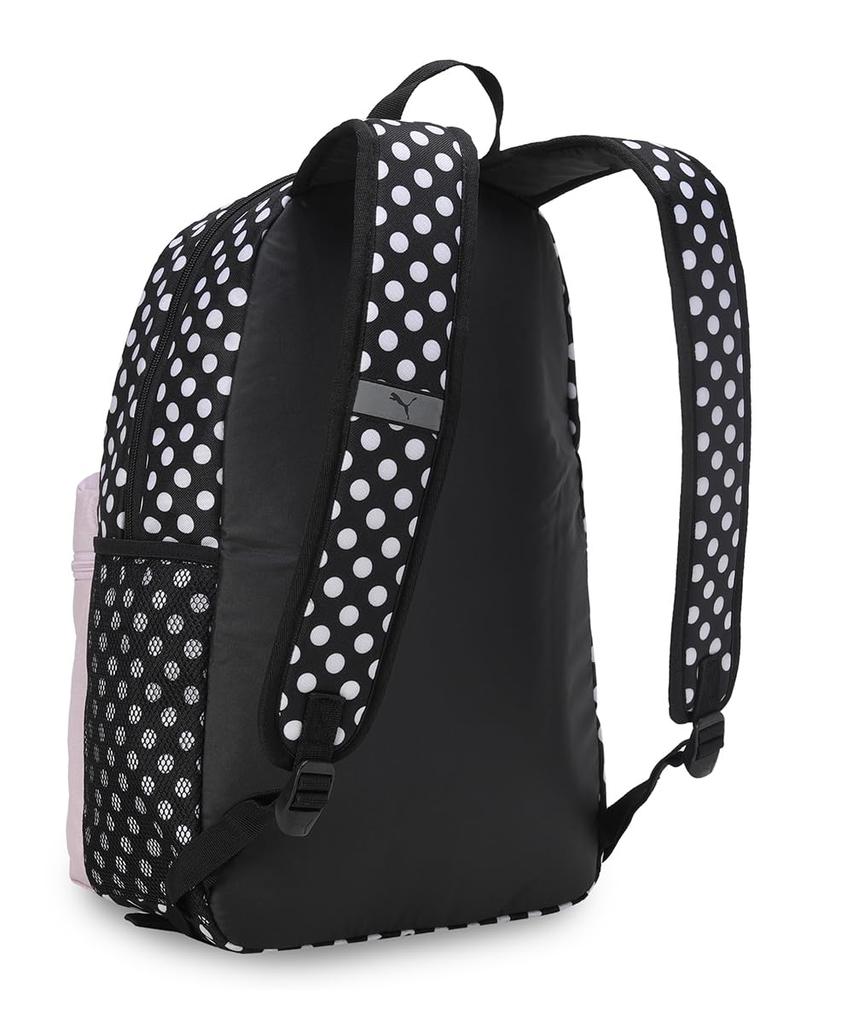 Puma Phase AOP Backpack 2024 One Size 079948, Spring/Summer Colorway, Black/Polka Dot, AOP(08),