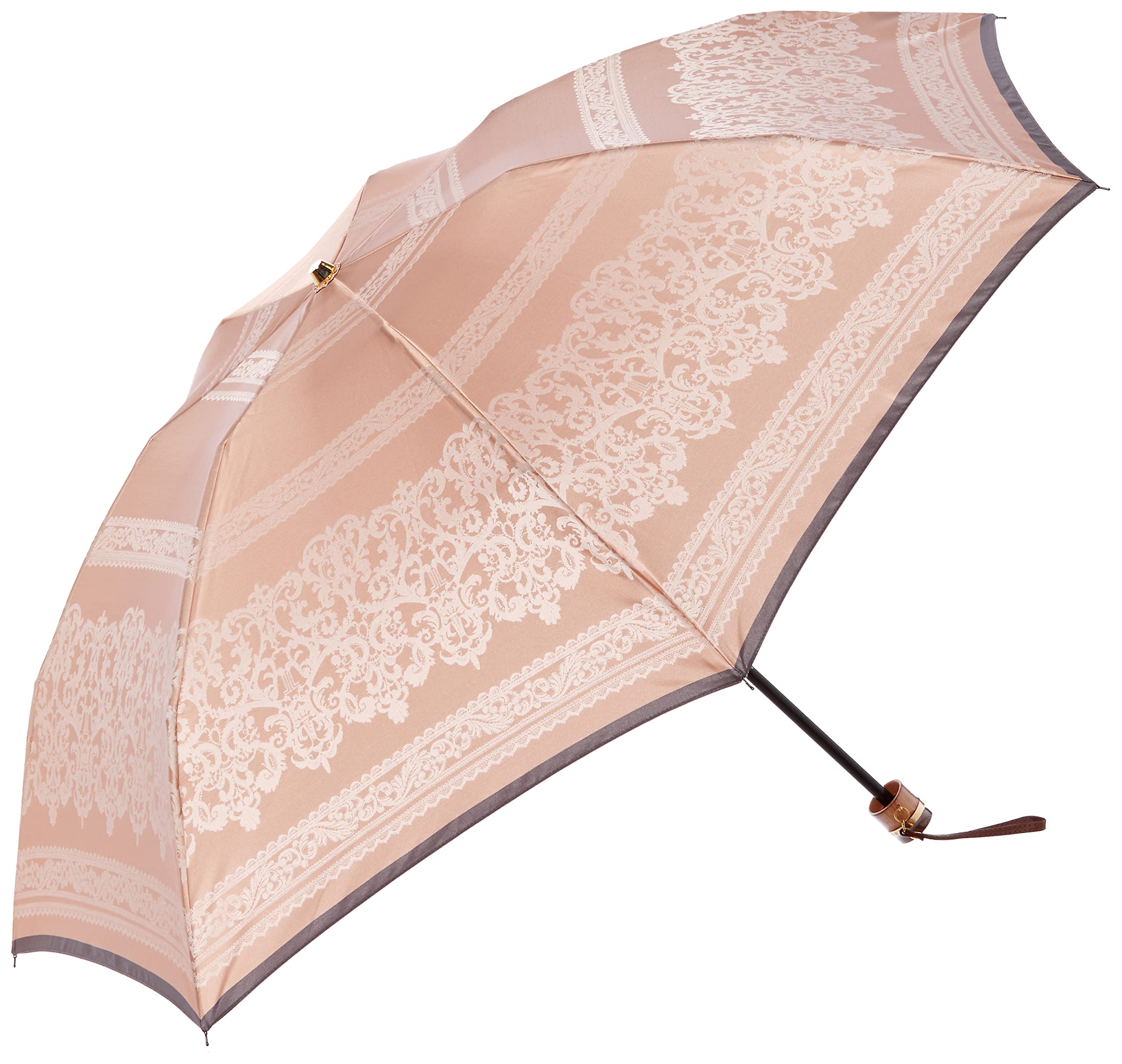 

Folding Umbrella LANVIN COLLECTION Jacquard Lace Pattern Rain Umbrella Folding Umbrella Simple Lace Stylish Cute Beige Rib 55cm [Moonbat] Yarn-dyed бежевий