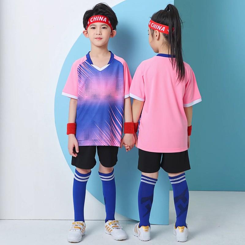 Kids Soccer Jersey Set Short Sleeve Team Uniform Boys Girls Kindergarten School Sports Performance