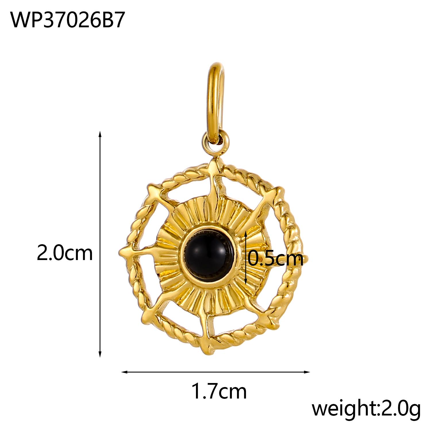 

CARLIDANA Vintage Compass Astral Natural Stone Pendant Gold Plated Crystal Stainless Steel Necklace Pendant Charms DIY Jewelry