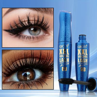 8D řasenka Dlouhotrvající Vodotěsná Černá Natočovací Řasenka, Rychleschnoucí, Zvětšující objem a Vyhlazující, Nehrudkující, Nerozmazávající se Černá na oči Dárek pro Ženy