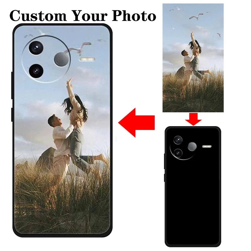 DIY Flip Leather Custom Case For Xiaomi Redmi Note 15 Pro Plus Note15 pro+ Funda Wallet Book Phone Cover Etui Black Cases Bunper