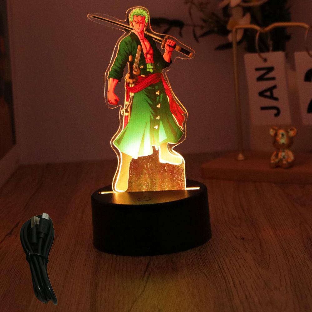Anime Figuren Neue 3D Lampe 16cm One Piece Luffy Roronoa Intelligente Touch LED Nachtlicht Heimdeko Zimmer Kindergeburtstag Modell Spielzeug Geschenke