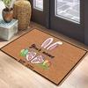 Welcome Carrot Pattern Carpet Mat Rug - Colorful Rabbit Silhouettes Paw Prints Easter Home Decoration Welcome Mat Kitchen Mat