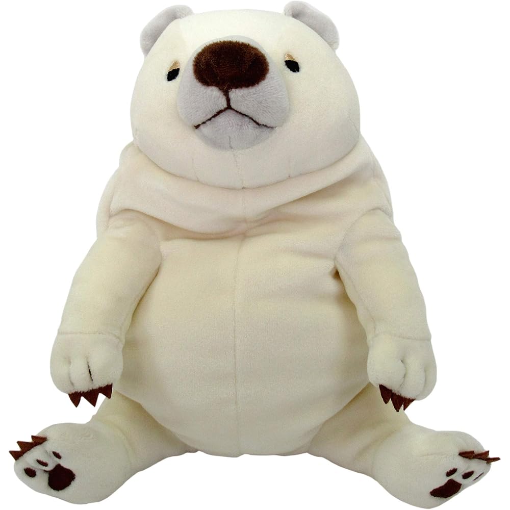 Shinada Global Mochi Series Mochikuma White Plush Toy Bear 14x14x22cm Animal MOKW-0230W