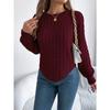 Fashion Twist Lantern Long Sleeve Irregular Pullover Sweater Women Autumn and Winter Casual Solid Color Knitted Tops Elegant Simple Loose Clothing
