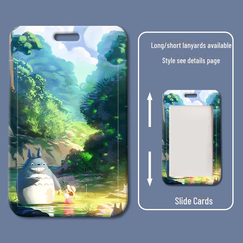 

Держатель карты «Шиншилла»: Силиконовый чехол для студенческих, школьных, рабочих, автобусных карточек и карт доступа - маленький, красочный дизайн. Card holder + blue long strap with buckle