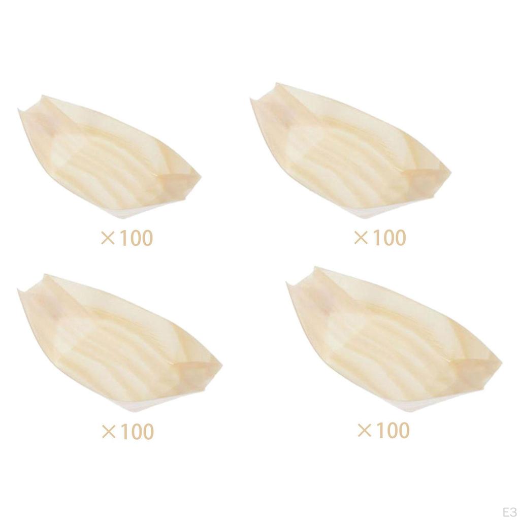 100 Pieces Disposable Sashimi Plate, Boat Food Container Desserts Appetizer Japanese Multipurpose