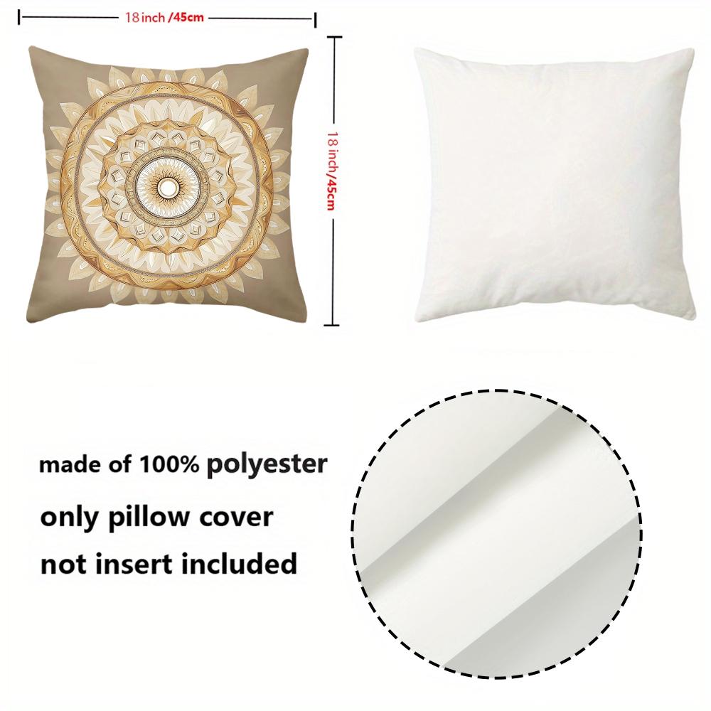 1 Pieces Brown Mandala Patterned Decorative Throw Pillows Polyester pillowcase, sofa decorative cushion cov Headboard Pillow