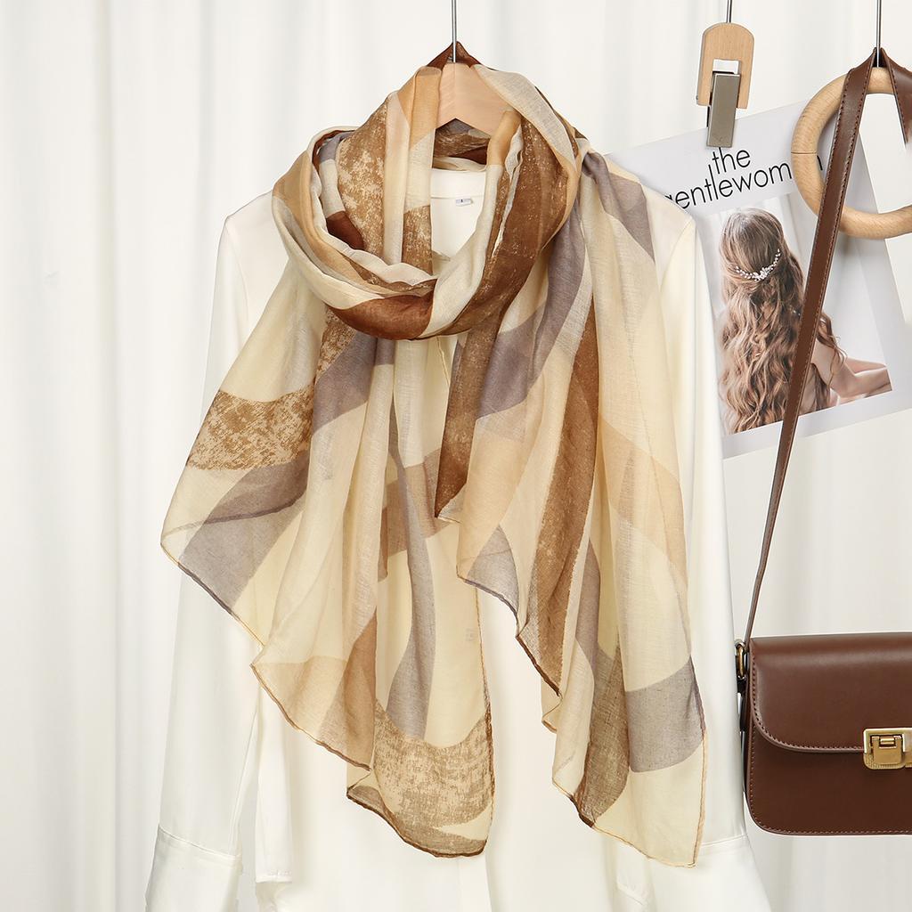 Fashion Georgette Multi-Colored Silk Scarf Women'S Scarf Thin Headscarf Sun Protection Shawl Women'S Versatile Travel Po