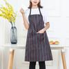 Waterproof Cleaning Bib Apron Stripe Design Adjustable Polyester Cotten Apron with Tool Pockets for Men Women Oil Stain Resistant Chef Apron