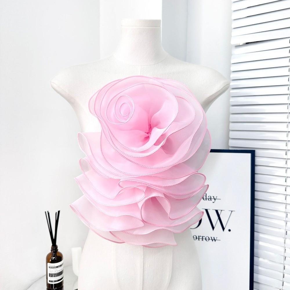 New Multi-Layered Chiffon Rose Flower DIY Pleated 3D Chest Flower Puffy Handmade Clothing Decoration Corsage