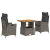 VidaXL 3-Piece Garden Dining Set with Cushions, Patio Table, Patio Furniture, Outdoor Furniture, Grey 3277457