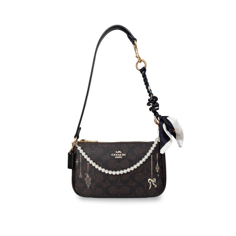 

COACH shoulder bag [Customized bag] Nolita 19 Twilight Pearl Palace style Elegant and high-end Textured Twilight Pearl Basic Pack (Pack + Dust Bag) чорний