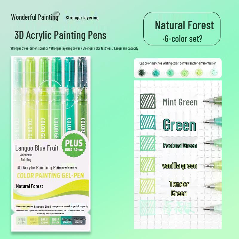 3D акриловые маркеры-краски 54 цвета  Синий Фрукт  - Наконечники 1.0 мм для слоев и журналов