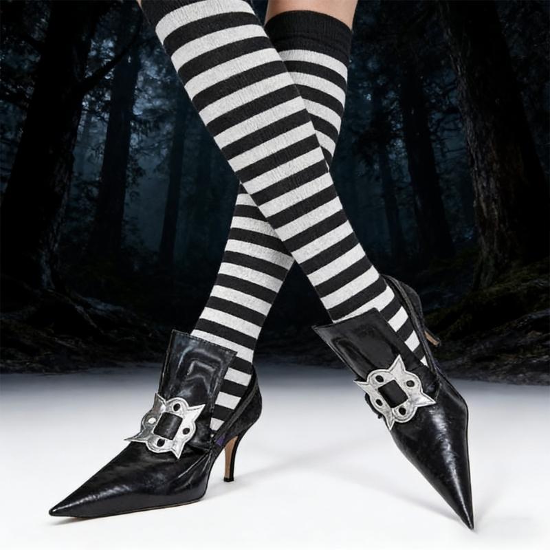 Elegant Witch Shoe Covers Black Boot Covers For Halloween Costume Dress Up Pretend Play And Themed Parties Accessories