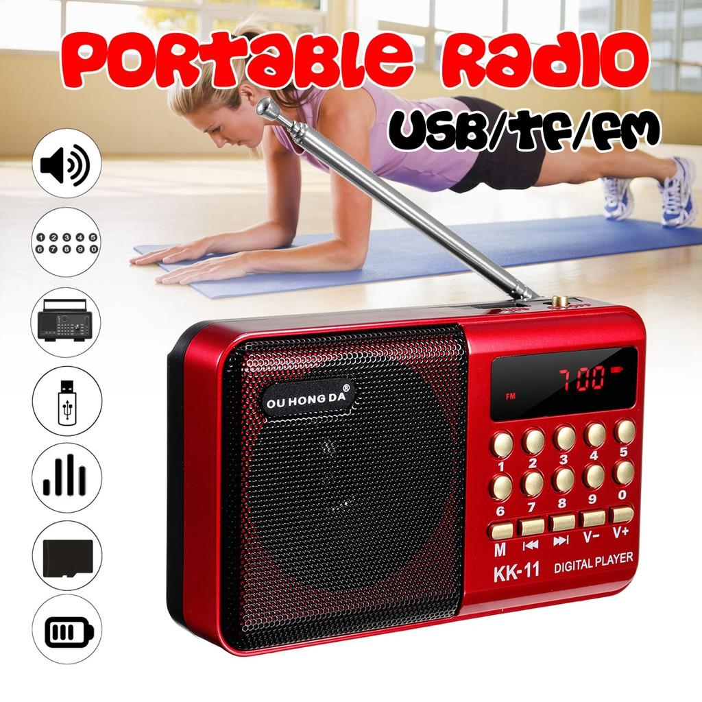 3W DC 5V 1200mAH Mini Tragbares Radio Handheld Digital FM USB TF MP3 Musik Player Lautsprecher Wiederaufladbare Drahtlose Aufnahme
