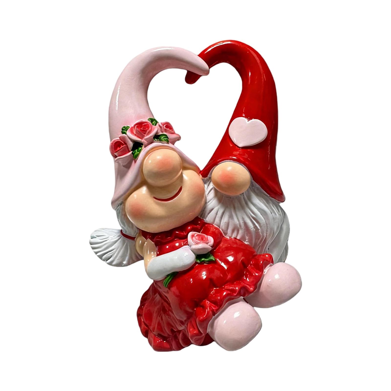 Valentines Day Gnome Statue, Romantic Dwarf Ornament, Valentines Day Home Decor, Couples Statue, Valentines Day Gift, 1PCS One Size