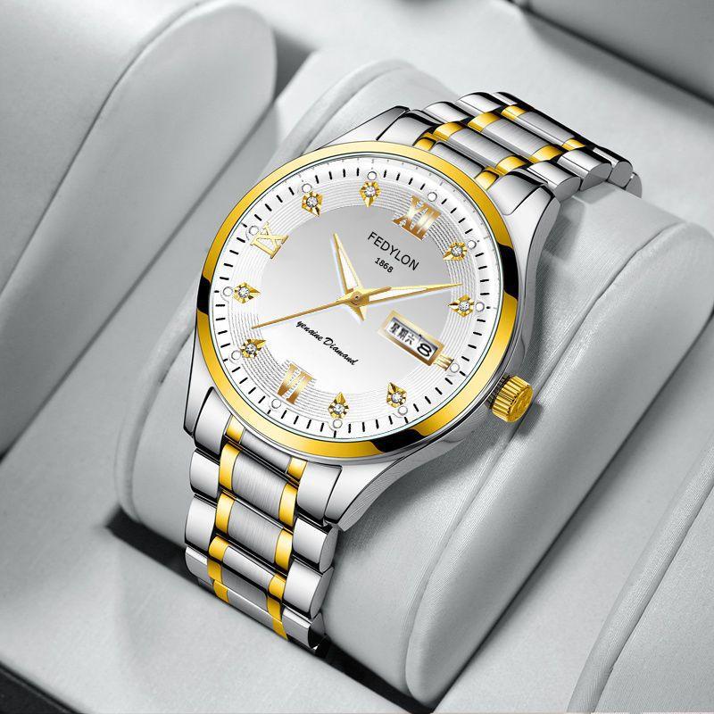 

Немеханические часы с инкрустированными бриллиантами, светящиеся, полностью автоматические кварцевые часы, водонепроницаемые, позолоченные часы Minimum