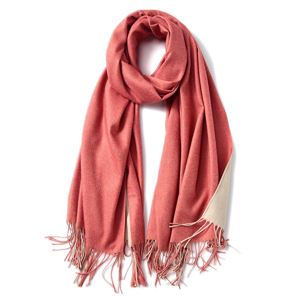 Women Girls Classic Double Side Solid Color Cashmere Shawl Long Warm Scarf for Winter Fall