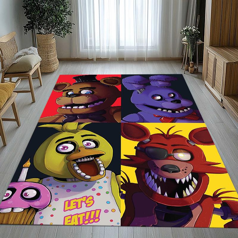 Horror Freddy F-FNAF Spiele Wohnzimmer Rutschfester Teppich Weicher Teppich für Schlafzimmer Kinderzimmer Spielzimmer Sofa, Heimdekoration Fußmatte Geschenk