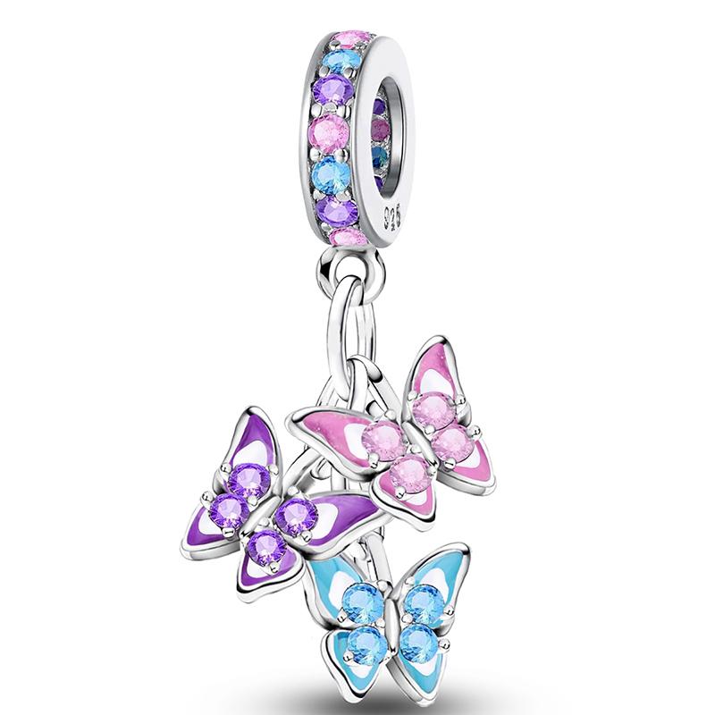 Copper Colorful Butterfly Series Fit Diy Charms Beads Necklace Making Gift Of High Quality Fine Jewelry For Womens