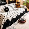 French Luxury Spot Patterned Sofa Towel Chenille Material With Large Skirt Edge Couch Mat Breathable Skin Friendly Sofa Decor