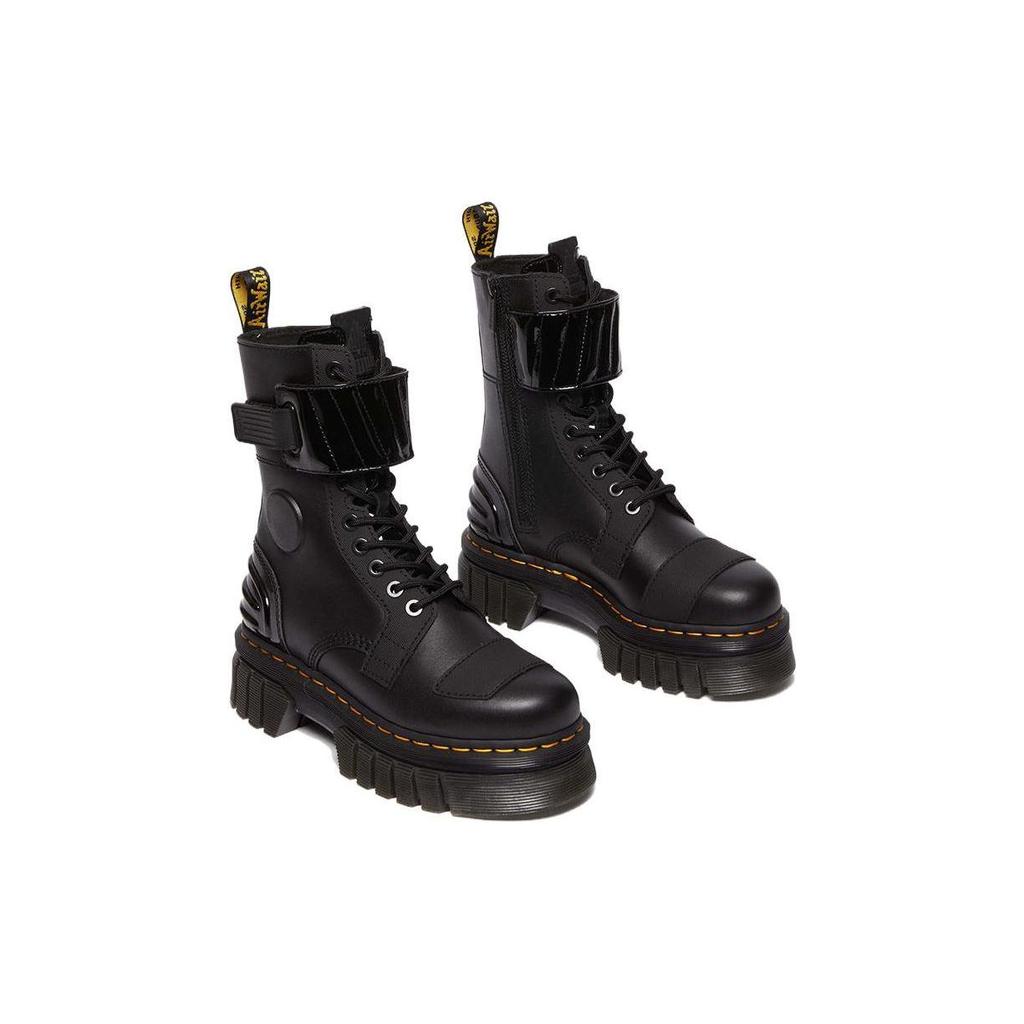 Dr. Martens Leather Thick Sole Comfortable Versatile Short Mid-Calf Boots Women boots Black 30970001