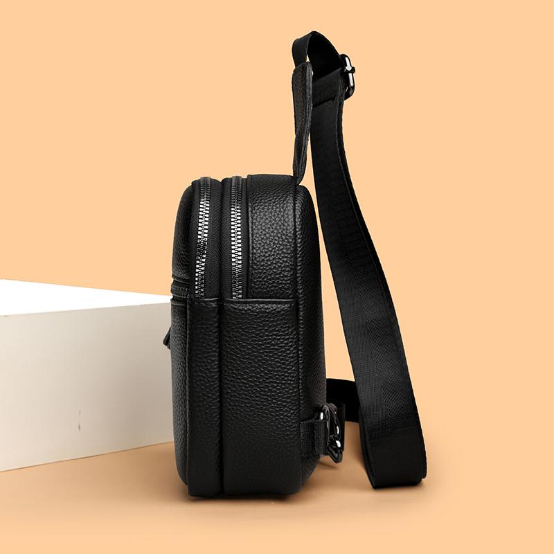 Mens Leather Small Crossbody Bag Shoulder Sling Bag Women Daypacks Chest Bag for Fishing Travel Hiking Backpacks Outdoor Sports