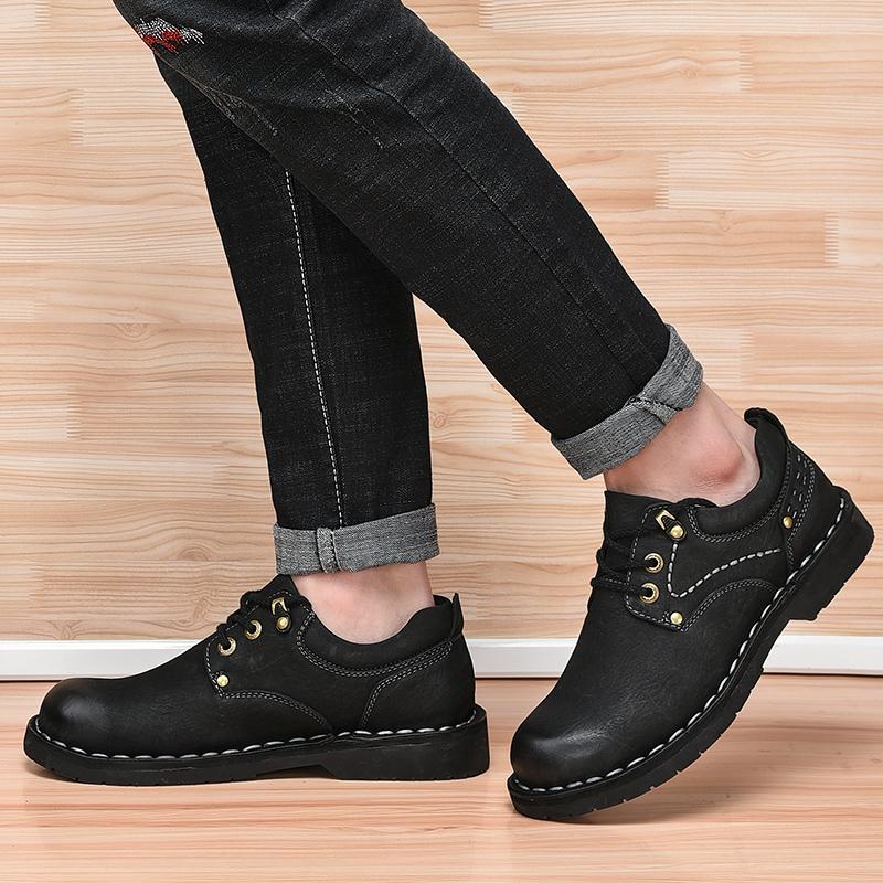 Men's Hand-stitched Leather Shoes Outdoor Casual Shoes