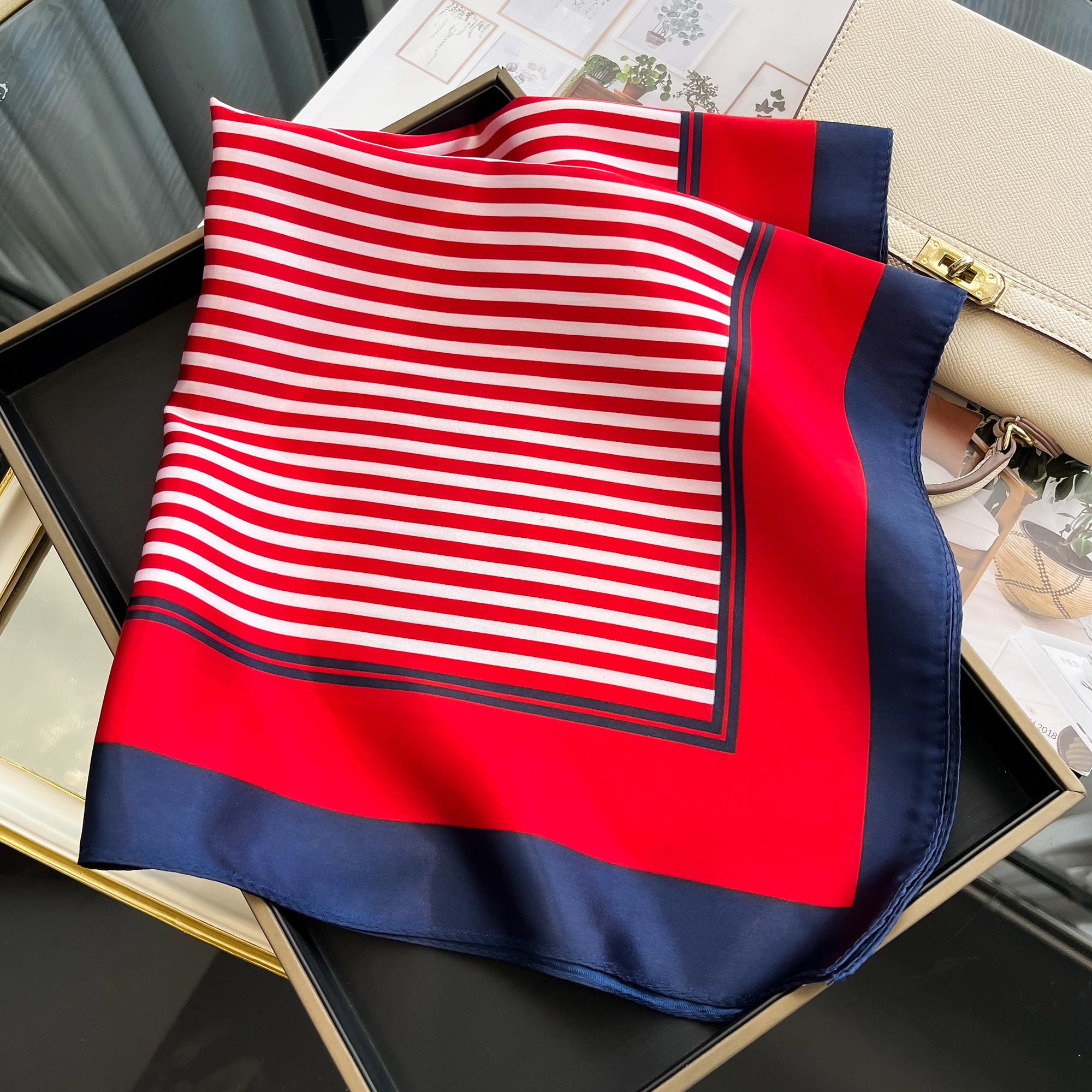 

Роскошный шелковый квадратный шарф для волос женский атласный галстук на шею ручной браслет фуляр летний принт шаль обертывания головной платок хиджаб бандана новый красный