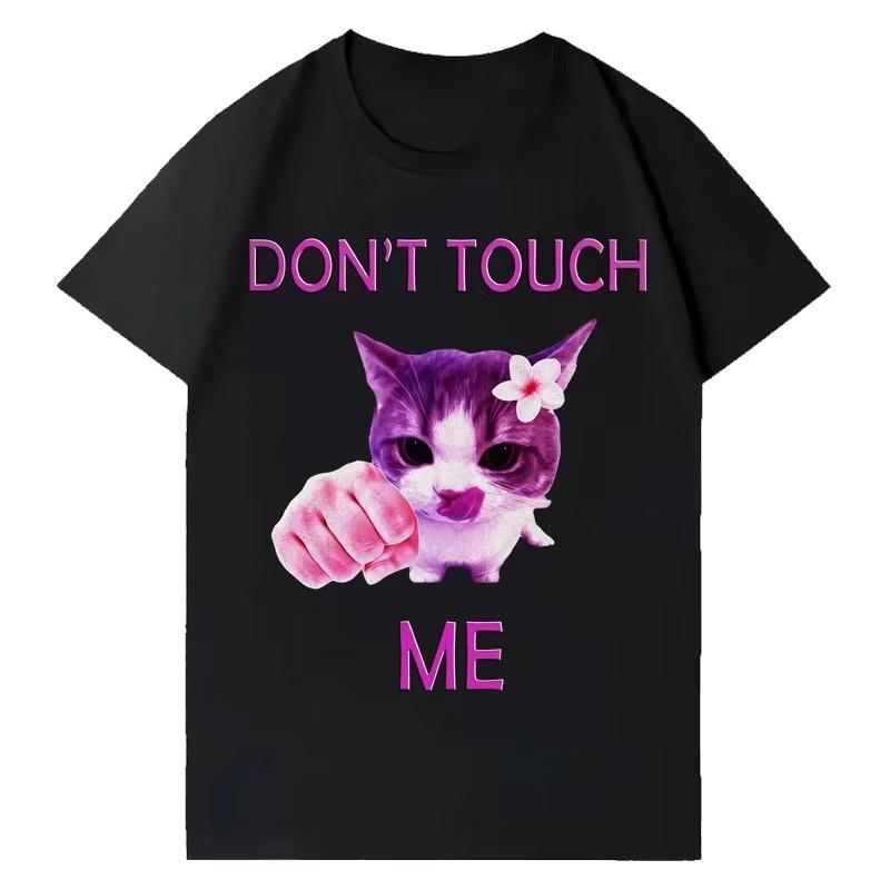 Funny Cat Harajuku Tshirts Unisex Short Sleeve Casual Punk Comfort Unisex and Women Aesthetic Clothing Tee Shirt Streetwear