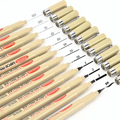 12 Spitzen Pigment Liner Micron Tinte Marker Stift für Manga Zeichnen Skizzieren Nadel Stift Haken Linie Stift Skizze Schreibwaren Set kunst Liefert