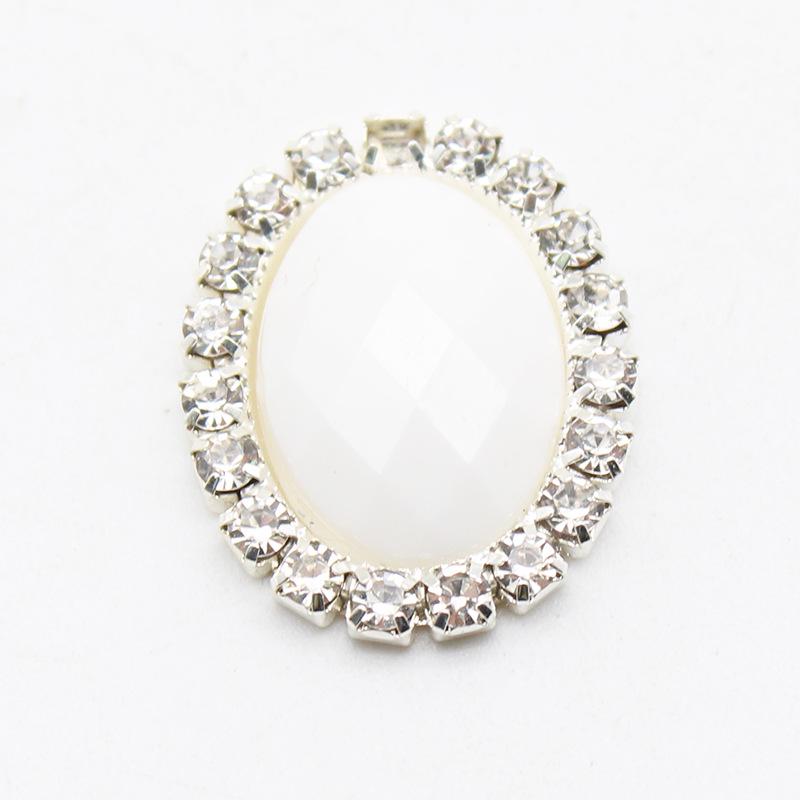 20x24mm Oval Acrylic Rhinestone Flatback Buttons for Handmade Jewelry and DIY Clothing Accessories