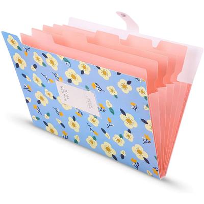 Formato 5 tasche Organizzatore di file Cartella di file Organizzatore di documenti Cartelle di file floreali Cartella per fisarmonica