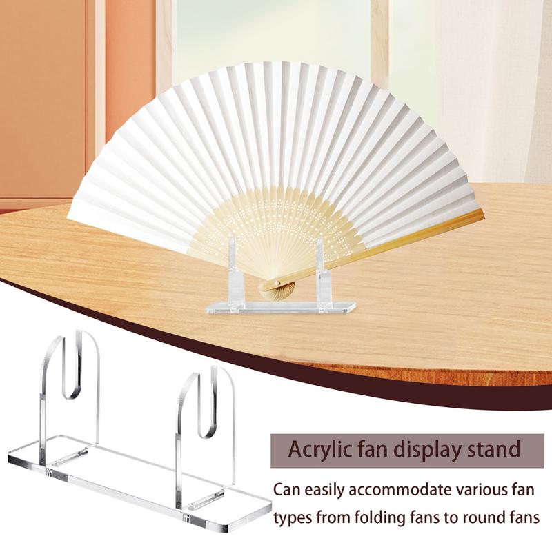 Chinese Hand Fan Stand 2X Chinese Foldable Fan Transparent Acrylic Organizer Shelf Home Decoration Organizer Rack For Home