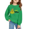 Kids' Long Sleeve Loose Pullover Letter Printed Round Neck Sweatshirt