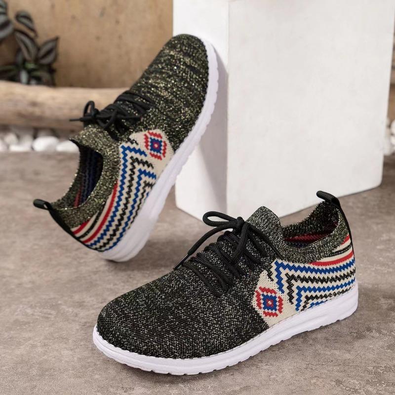 4 Casual single shoes women's new flat-bottomed fashion fly-woven breathable women's shoes