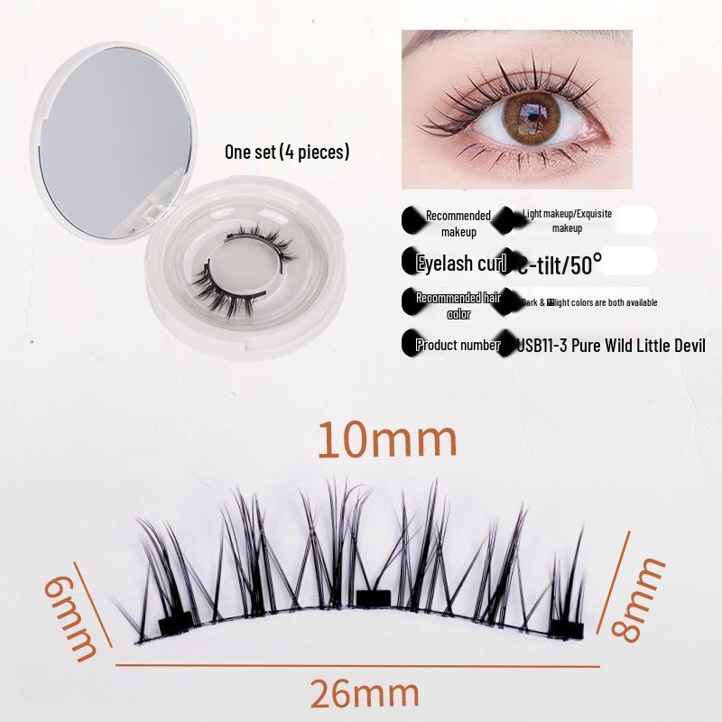 Zestaw magnetycznych sztucznych rzęs Little Devil z futra ekologicznego z klipsem