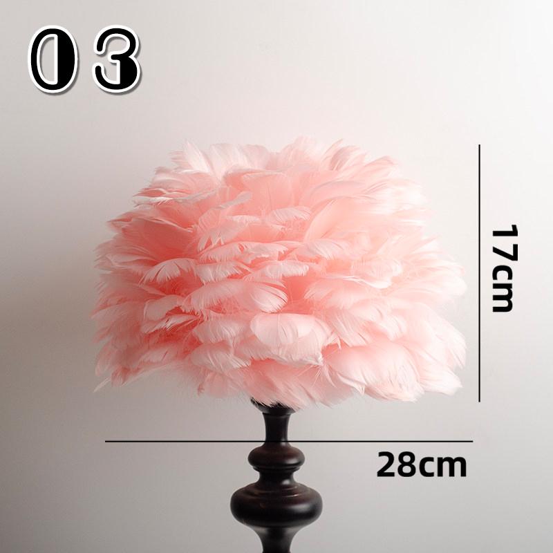 European Style Feather Lampshade Luxury Cloth Art Bedroom  Bedside Desk Lamp Cover Nordic Hotel Home Decor Feather Light Cover