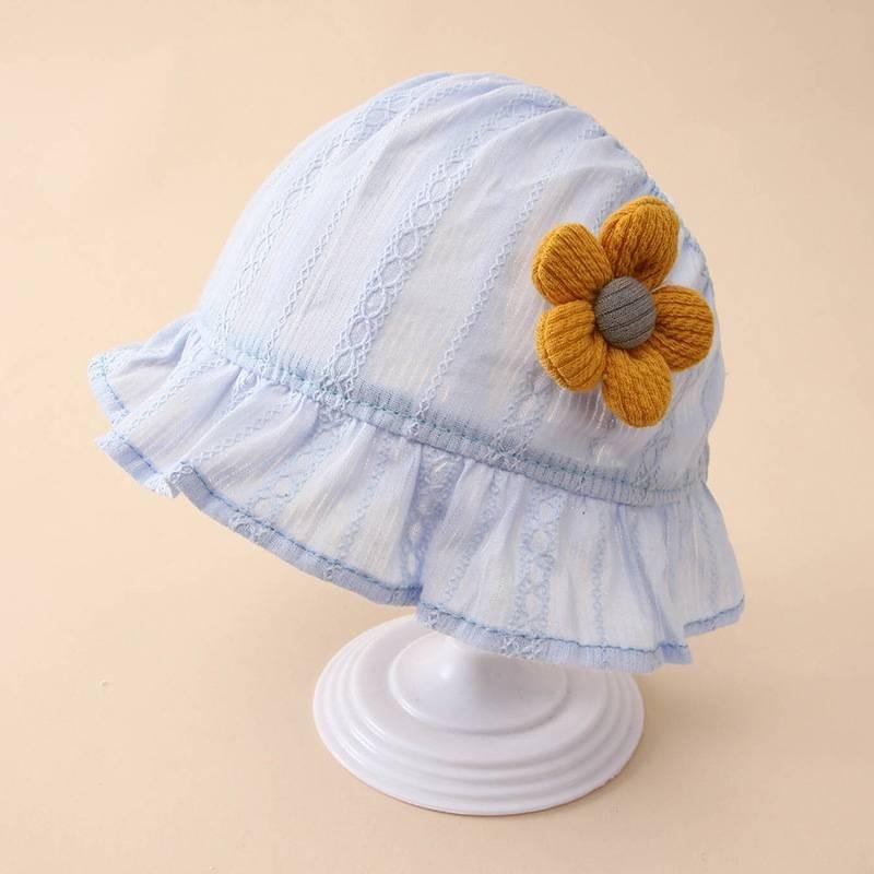 

Baby Girl Summer Visor Baby Lace Visor Cute Cotton Top Hat Stylish Hat Simple синій